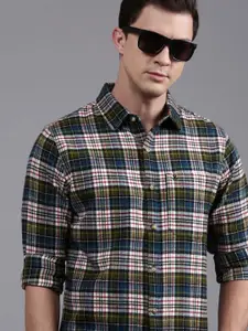 WROGN Men Pink Custom Tartan Checks Opaque Checked Casual Shirt
