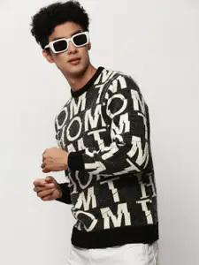 SHOWOFF Typography Self Design Acrylic Pullover