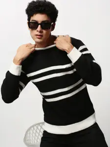 SHOWOFF Striped Acrylic Pullover