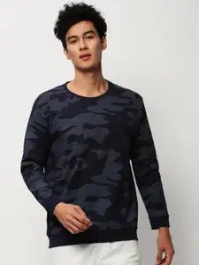 SHOWOFF Camouflage Printed Round Neck Cotton Sweatshirt
