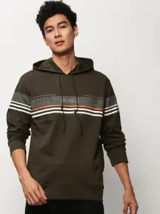 SHOWOFF Striped Hooded Cotton Sweatshirt