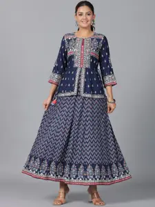 Juniper Ethnic Motifs Printed Flared Maxi Ethnic Dress