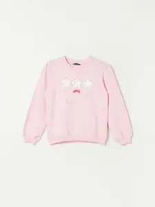 Fame Forever by Lifestyle Girls Floral Embroidered Long Sleeves Pure Cotton Pullover
