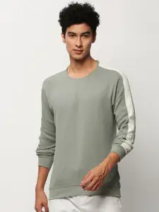 SHOWOFF Long Sleeves Cotton Jacquard Pullover Sweatshirt