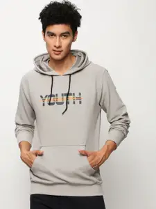 SHOWOFF Typography Printed Hooded Cotton Sweatshirt