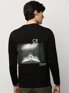 SHOWOFF Graphic Printed Round Neck Pullover Cotton Sweatshirt