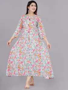 ao services Abstract Printed A-Line Ethnic Dress