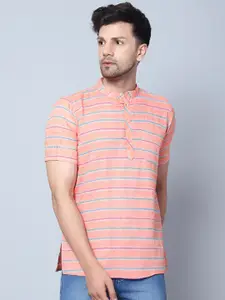 Latest Chikan Garments Striped Straight Kurta