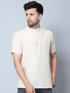 Latest Chikan Garments Mandarin Collar Short Sleeve Straight Kurta