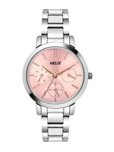 Helix Women Printed Dial & Stainless Steel Bracelet Style Straps Analogue Watch TW024HL36
