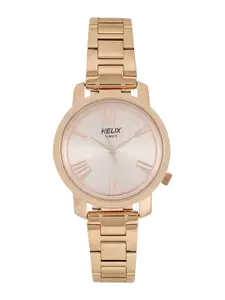Helix Women Textured Dial & Bracelet Style Straps Analogue Watch TW032HL21