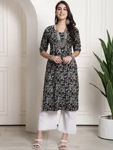 7Threads Floral Printed A-Line Kurta