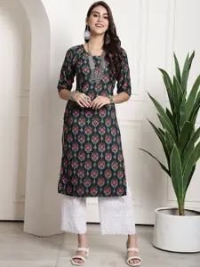 7Threads Ethnic Motifs Printed A-Line Kurta