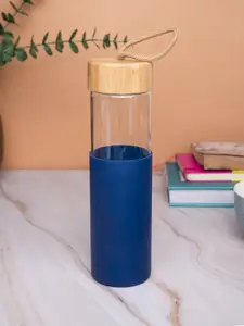 MARKET99 Blue & Transparent Glass Water Bottle 550ml