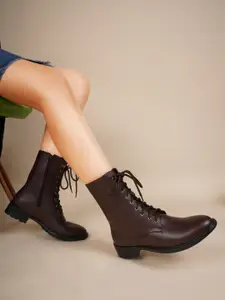 SHUZ TOUCH Women Leather High-Top Regular Boots