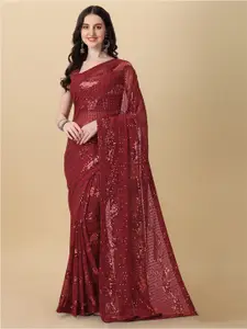 Fab Dadu Sequinned Pure Georgette Saree
