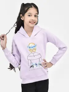 Crimsoune Club Girls Graphic Printed Hooded Cotton Pullover
