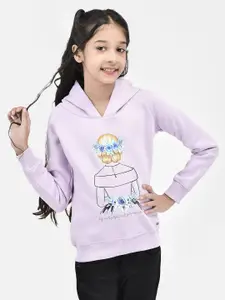Crimsoune Club Girls Graphic Printed Cotton Sweatshirt