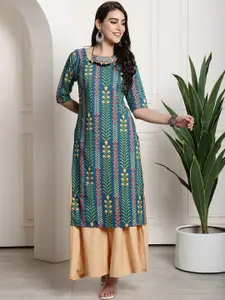 7Threads Ethnic Motifs Printed Straight Kurta