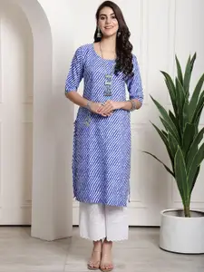 7Threads Leheriya Printed Straight Kurta