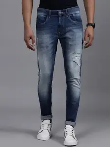 WROGN Men Slim Fit Low Distress Light Fade Stretchable Comfort Jeans