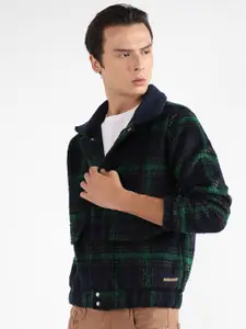 Campus Sutra Checked Windcheater Cotton Tailored Jacket