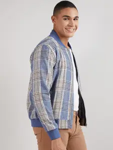 Campus Sutra Checked Windcheater Cotton Bomber Jacket