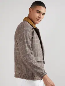Campus Sutra Men Tartan Checked Cotton Tailored Jacket