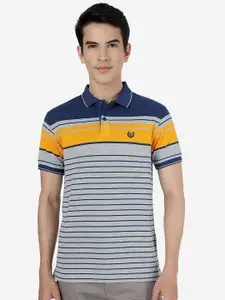 Greenfibre Slim Fit Striped Polo Collar Short Sleeve Cotton T-Shirt
