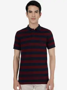 Greenfibre Slim Fit Striped Polo Collar Short Sleeve Cotton T-Shirt