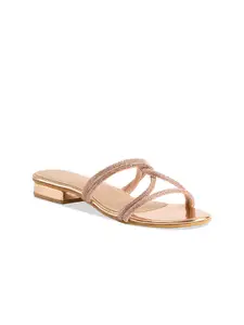 ERIDANI Amber Embellished Open Toe Flats