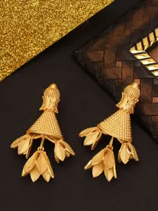 CELEBRAVO Brass-Plated Floral Drop Earrings
