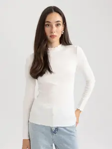 DeFacto High-Neck Ribbed Top