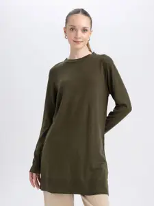 DeFacto Women Acrylic Longline Sweatshirt