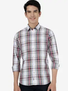 Greenfibre Slim Fit Tartan Checked Spread Collar Chest Pocket Pure Cotton Casual Shirt