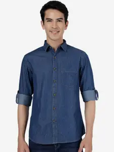Greenfibre Roll-Up Sleeves Slim Fit Cotton Casual Shirt