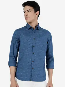 Greenfibre Abstract Printed Slim Fit Opaque Pure Cotton Casual Shirt