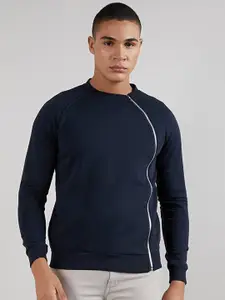 Campus Sutra High Neck Cotton Front-Open Sweatshirt