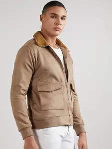 Campus Sutra Windcheater Mock Collar Tailored Jacket