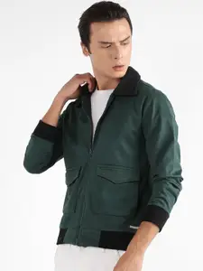 Campus Sutra Spread Collar Windcheater Cotton Bomber Jacket