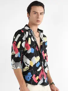 Campus Sutra Classic Abstract Printed Cotton Casual Shirt