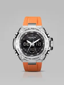 CARLINGTON Men Printed Analogue and Digital Watch-CT 9107 Orange