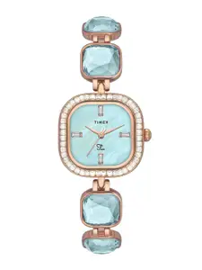 Timex Women Brass Dial & Stainless Steel Straps Analogue Watch TWEL17100