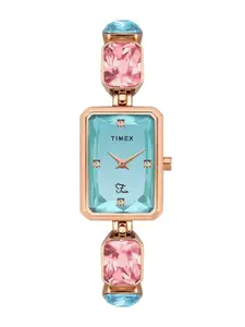Timex Women Brass Dial & Stainless Steel Bracelet Style Straps Analogue Watch TWEL16900