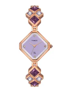 Timex Women Embellished Dial & Water Resistance Stainless Steel Analogue Watch TWEL17201