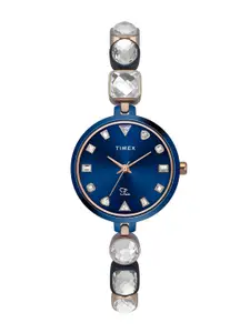 Timex Women Brass Dial & Stainless Steel Bracelet Style Straps Analogue Watch TWEL17303