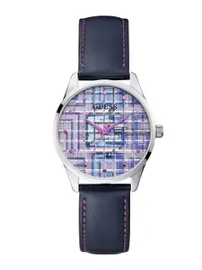 GUESS Women Printed Dial & Leather Straps Analogue Watch GW0480L1