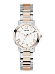 GUESS Women Printed Dial & Stainless Steel Bracelet Style Straps Analogue Watch GW0404L3