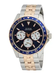 GUESS Men Stainless Steel Bracelet Style Straps Analogue Chronograph Watch W1107G3
