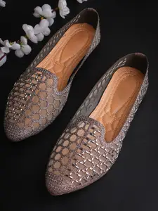 JM Looks Women Embellished Party Mojaris Flats